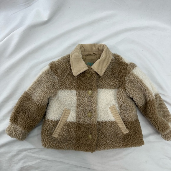 Zara Other - Zara Kids Tan and Cream cozy  Jacket 12-18 months
